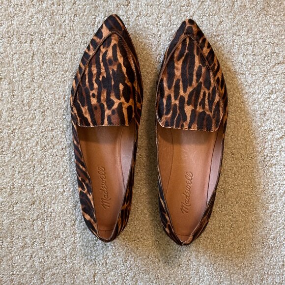 Madewell Pointy-Toe Loafers Leopard Calf Hair - Picture 1 of 2